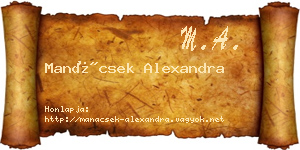 Manácsek Alexandra névjegykártya